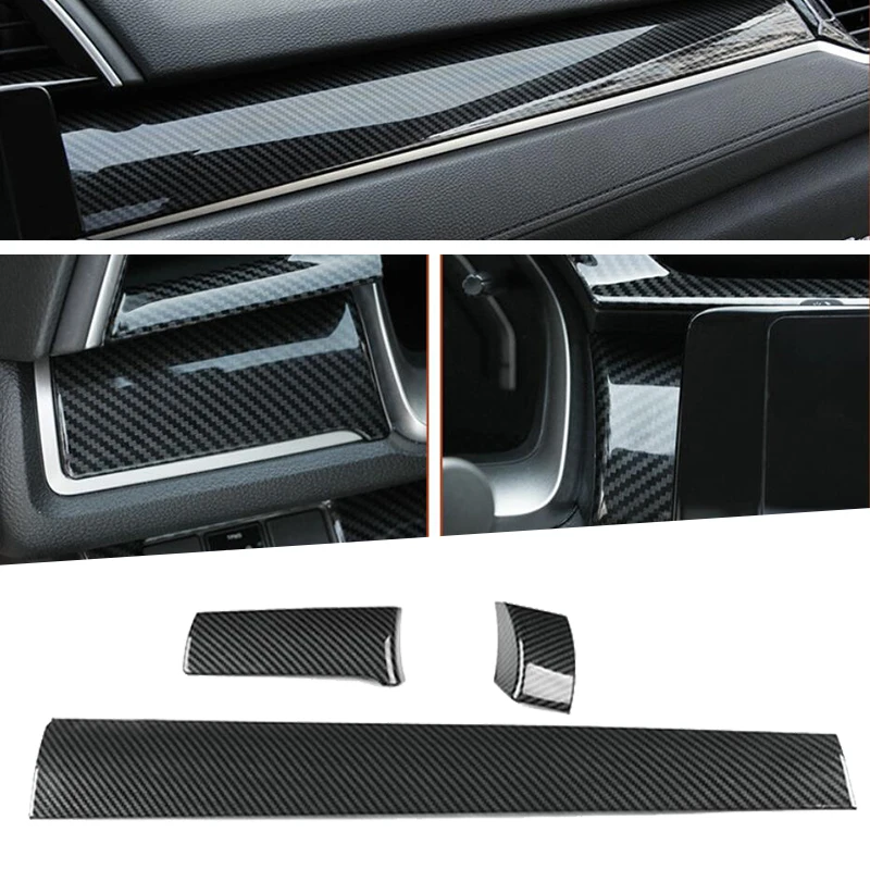 Углерода волокно внутренние формовки интерьер приборной панели вентиляционное отверстие Выход Обложка Накладка для Honda Civic 10th