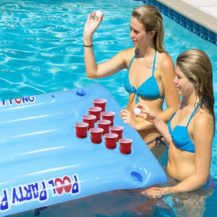 Надувные поплавок бассейн игрушки с 24 подстаканник лед ведро пива Настольный вентилятор бар лоток бассейн вечерние-понг аксессуары шкафа