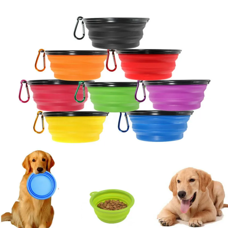 

Foldable Silicone Collapsible Travel Portable Pet Dog Cat Feeding Bowl Compact Food Water Feeder Useful Feeders