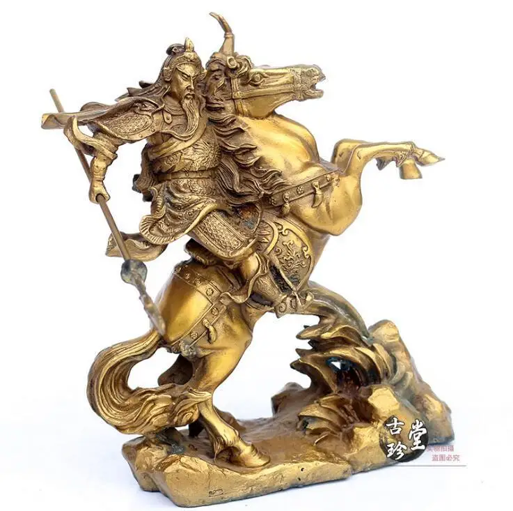 

pure copper statue Guanyu ride horse genera of Romance of the Three Kingdoms
