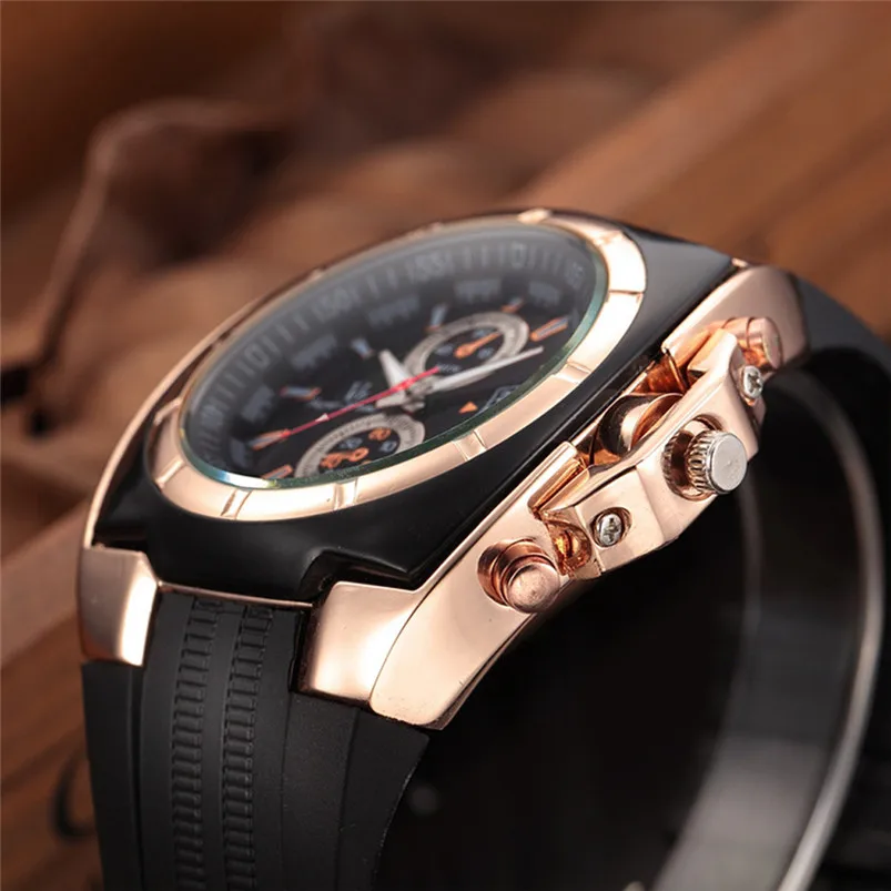 Hot sale Fashion Men's Thin Silica Gel Students Sports Quartz Watch Men Wholesale #2AP18B (5)