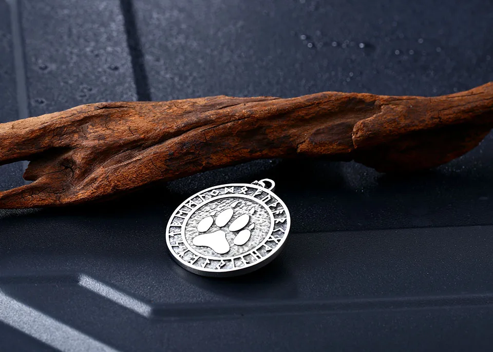 Байер 316L Нержавеющая сталь ожерелье с подвеской в стиле норвежских викингов Норс медведь лапа ожерелье оригинальные животные ювелирные изделия голова Волка hange LP325