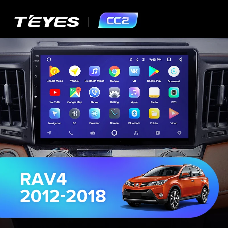 Top TEYES CC2 For Toyota RAV4 4 XA40 5 XA50 2012-2018 Car Radio Multimedia Video Player Navigation GPS Android 8.1 No 2din 2 din dvd 1