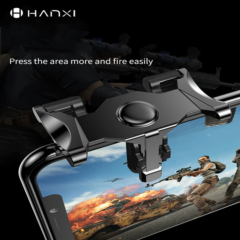 Koop Hanxi Game Schieten Fire Doel Knop Trigger Controller Joystick Voor Iphone Android Toetsenbord L1R1 Universele Mobiele Telefoon accessoire