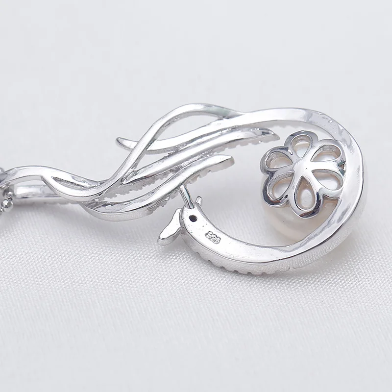 Unique Natural Pearl Phoenix Pendant Necklace, 9-10mm Freshwater Pearl, Fine Jewelry, 925 Silver Pendant Gift For Women