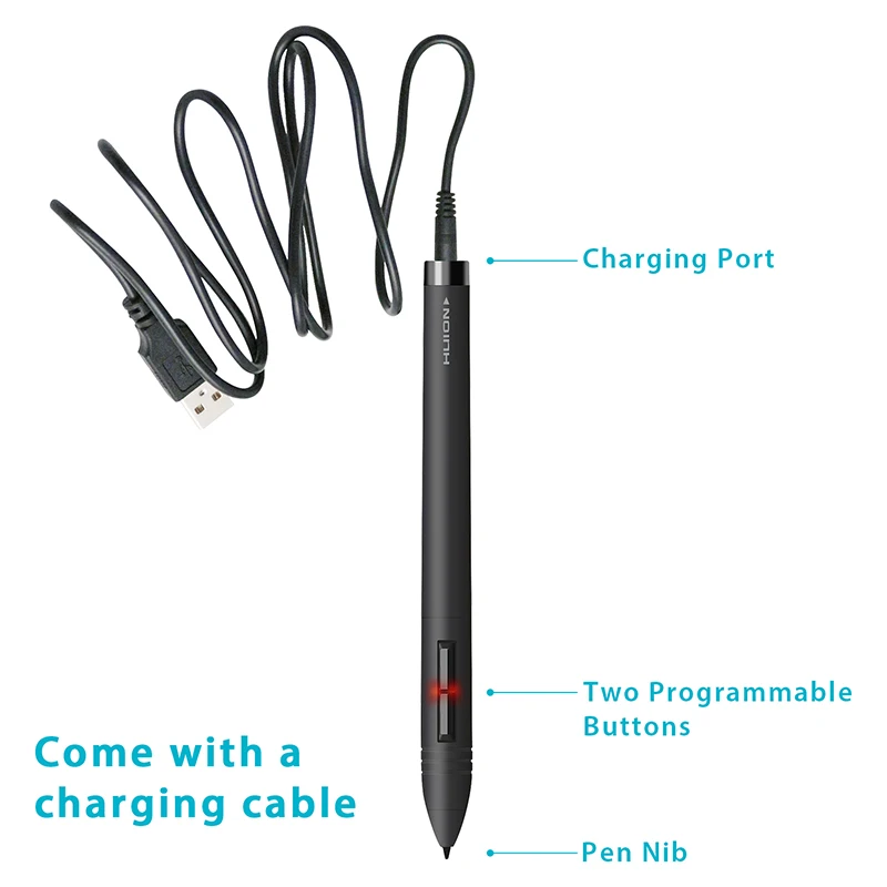Huion-recarregável Graphic Tablets Pen Preto Pen80 - Imagem 2