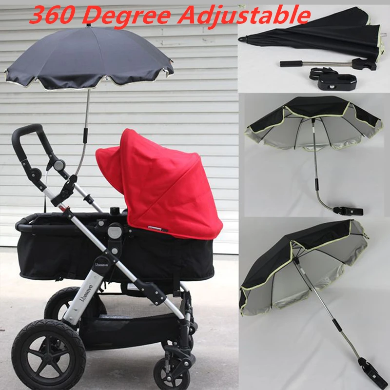 

Baby Stroller Umbrella Nylon Anti-UV Sun Canopy Cover 360 Adjustable Pram Umbrellas Stretch Stand Holder Stroller Accessories