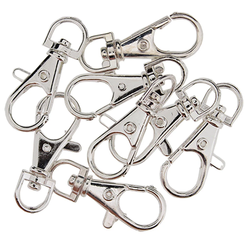 

10PCS Silver Plated Lobster Clasps Necklace Bracelet Findings Fastener Key Ring Alloy DIY Metal Lobster Clasp