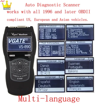

Auto Diagnostic Tool VS890 Btter Then ELM327 V1.5 Car Code Reader PK AD310 OBD II Scanner VS890 Multi-Language