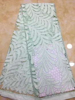 

Latest Nigerian Laces Fabrics High Quality African Laces Fabric For Wedding Dress French Tulle Lace With Beads D146