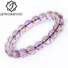 Аметрин натуральный камень браслет женский 8-10 мм граненый женский браслет для девочек браслет из круглых бусин элегантный темперамент