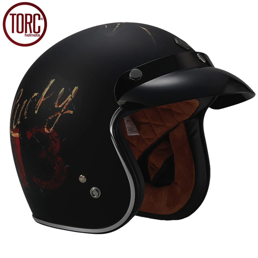 TORC Cruiser Motorcycle Helmet Harley 3/4 Open Face Vintage Helmet T504
