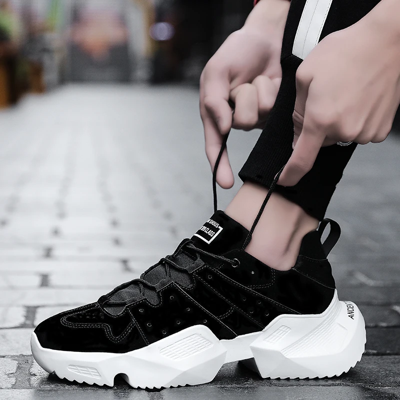 

Male Casual Shoes Fashion Breathable Platform White Sneakers Men Spring&Autumn Comfortable Lace-up Footwear 2019 Chaussure Homme