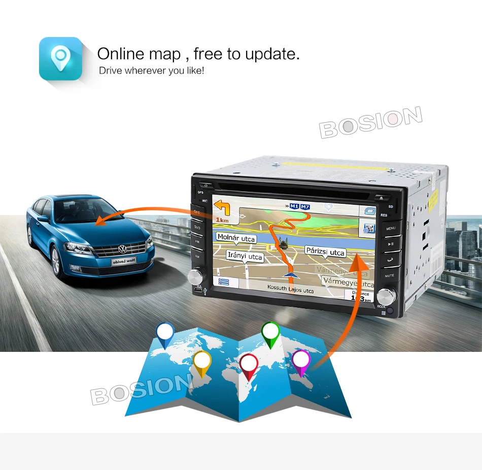 Android 7,1 Автомагнитола 6,2 дюймов 2din DVD gps навигация Bluetooth USB 2 din универсальный для Nissan VW Toyota peugeot плеер