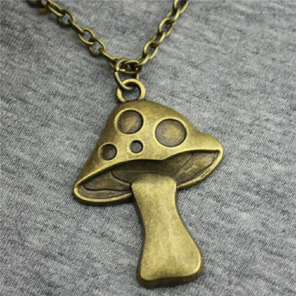 WYSIWYG 40x29mm Mushroom Pendant Necklace, Fashion Jewelry Gift For