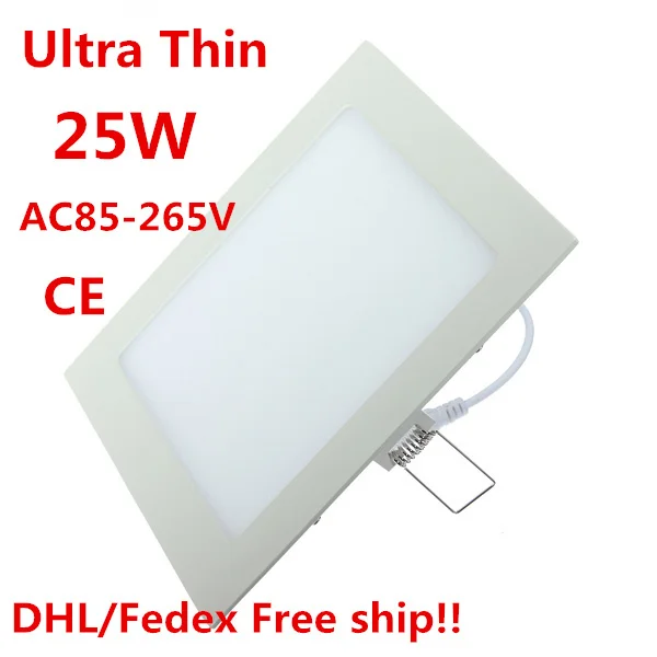 Ultra Thin 25W Led ceiling light panel Square shape AC85-265V Cold/Warm White/Natural White DHL free shipping 30pcs/lot | Освещение