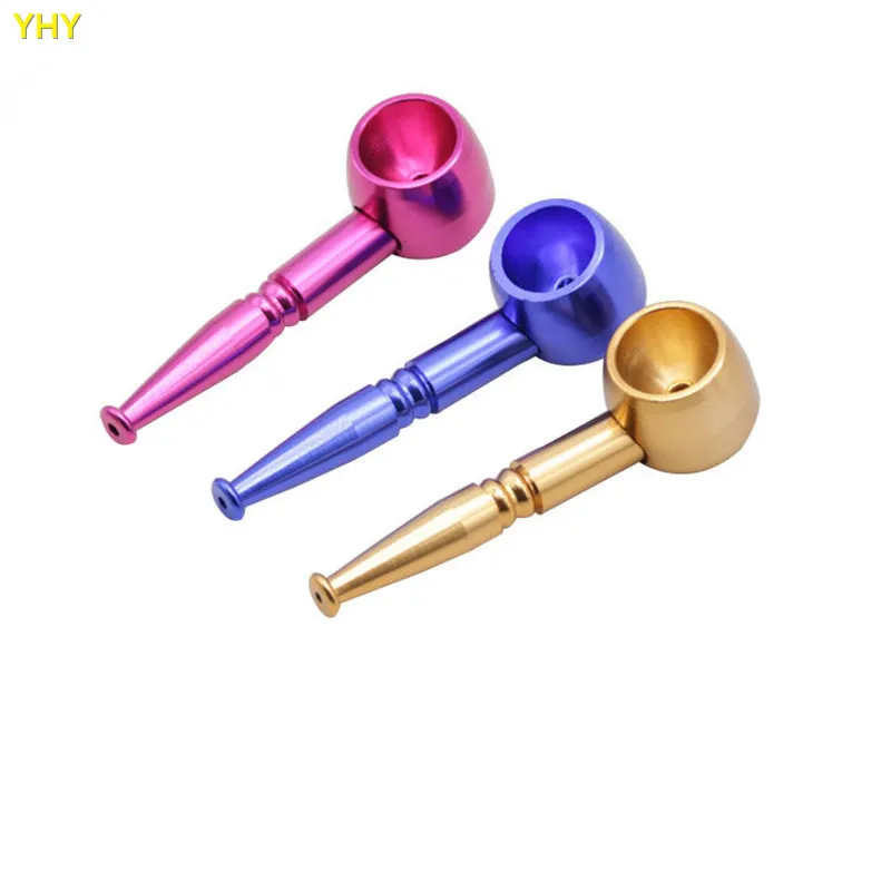 3.9inch Pot Metal Smoking Pipe Tobacco Dry Herbal Cigarette Cigar Pipe Tool Accessories Filter Tips Holder 6 Colors  04