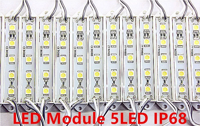 

100PCS 5050 5 LED Module lighting DC12V Waterproof led modules,White / Warm white / Red / Green / Blue color,free shipping