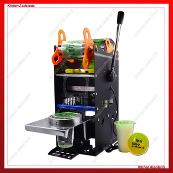 

WY802F Manual Plastic or Paper Bubble Tea Cup Sealer 220V 110V Hand Held Cup Sealing Machine with Parts Film Commercial Use