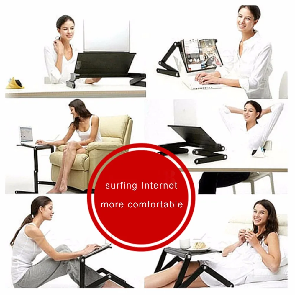 Homdox Computer Desk Portable Adjustable Foldable Laptop Notebook Lap PC Folding Desk Table Vented Stand Bed Tray N20*