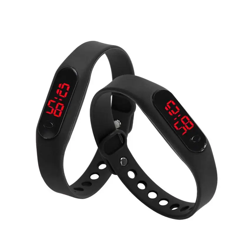 

2018 silicone watches women Rubber LED Womens Mens Date Sports Bracelet Digital Wrist Watch simple leisure lady bracelet clock