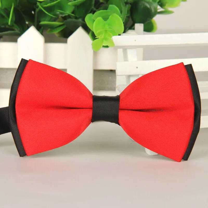 2014 Новое высококачественное Мужская бабочка галстук красные, черные gravatas borboleta Женихи Свадебные галстук-бабочка 1 шт. в партии