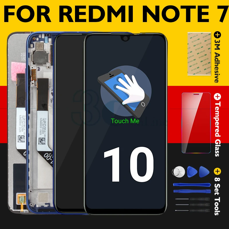 

Original Redmi Note 7 Touch Screen LCD Display+Frame Digitizer Assembly Redmi Note7 Pro LCD Replacement Spare Repair Parts