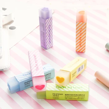 

6 pcs Cute star My heart color Eraser 2B pencil erasers Stationery item Office accessories school supplies gomas de borrar F993