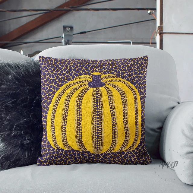 yayoi kusama artist dots pumpkin multi size throw pillow case cover
