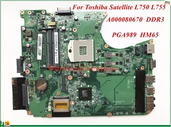 

High Quality A000080670 For Toshiba Satellite L750 L755 Laptop Motherboard DABLBMB16A0 PGA989 HM65 DDR3 100% Tested