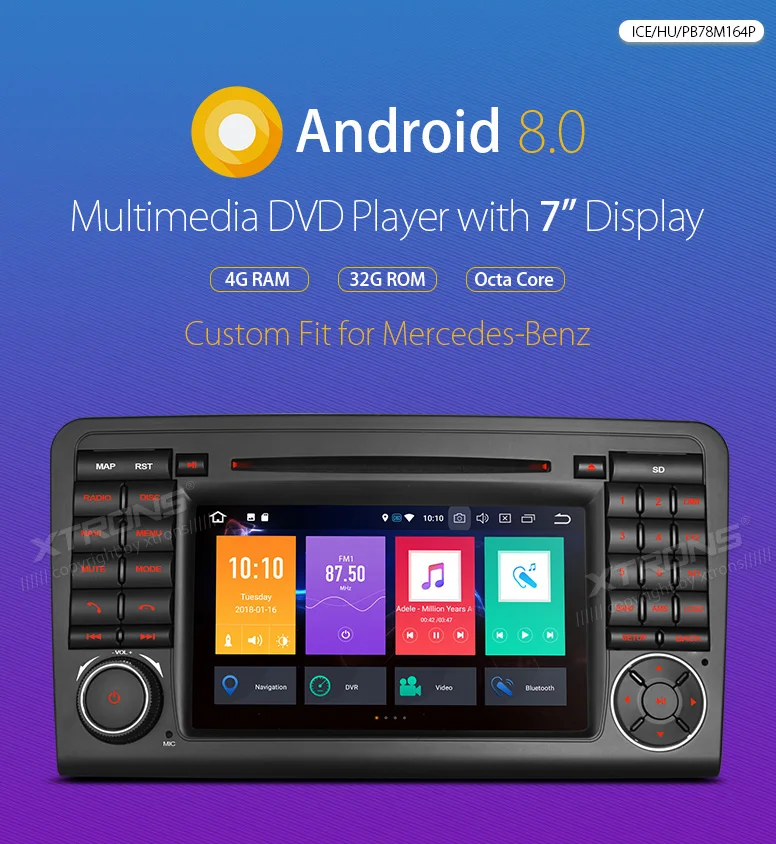 Cheap 7" HD Octa Core Android 8.0 Car DVD Player Radio for Mercedes Benz ML- Class W164 ML300 ML350 ML450 ML500 2005-2011 X164 0