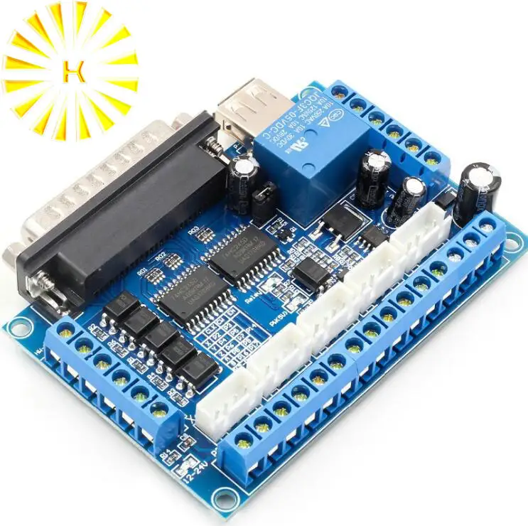 

1pcs MACH3 engraving machine CNC 5 axis stepper motor driver interface board with optocoupler isolation + USB cable Connector