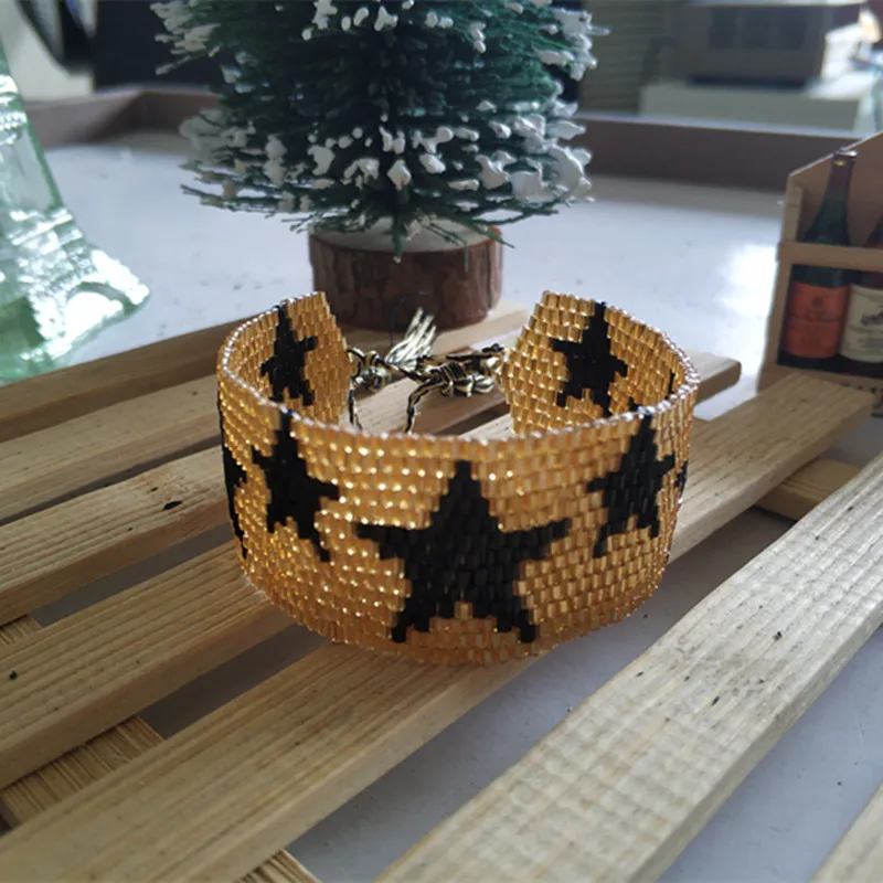 Go2boho Delica MIYUKI Браслет Золотая Звезда Pulsera 6 обруч кристалл сексуальные Золотые губы вечерние ювелирные изделия для женщин браслеты с кисточкой Handmad