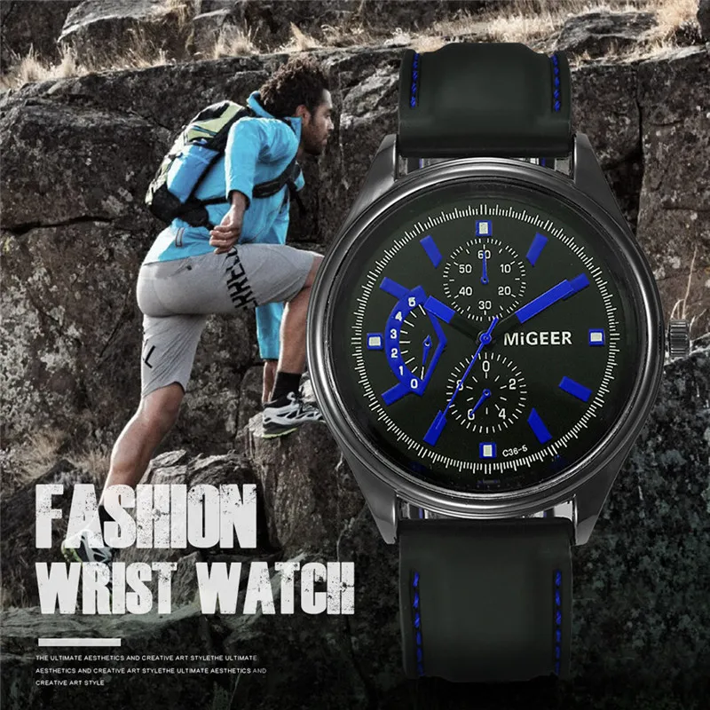 Men s Black Silicone Belt Stainless Steel Sports Quartz Watch Simple Casual Outdoor Live CS Game Sports Classic Male Clock A1