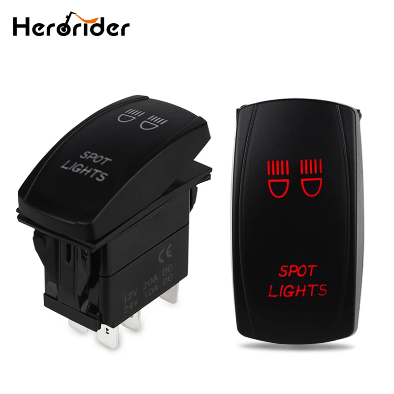 

Herorider 5 Pin Rocker Switch 12V SPST ON-OFF Waterproof LED Light Bar Toggle Rocker Switch For Car Boat Marine Vehicles