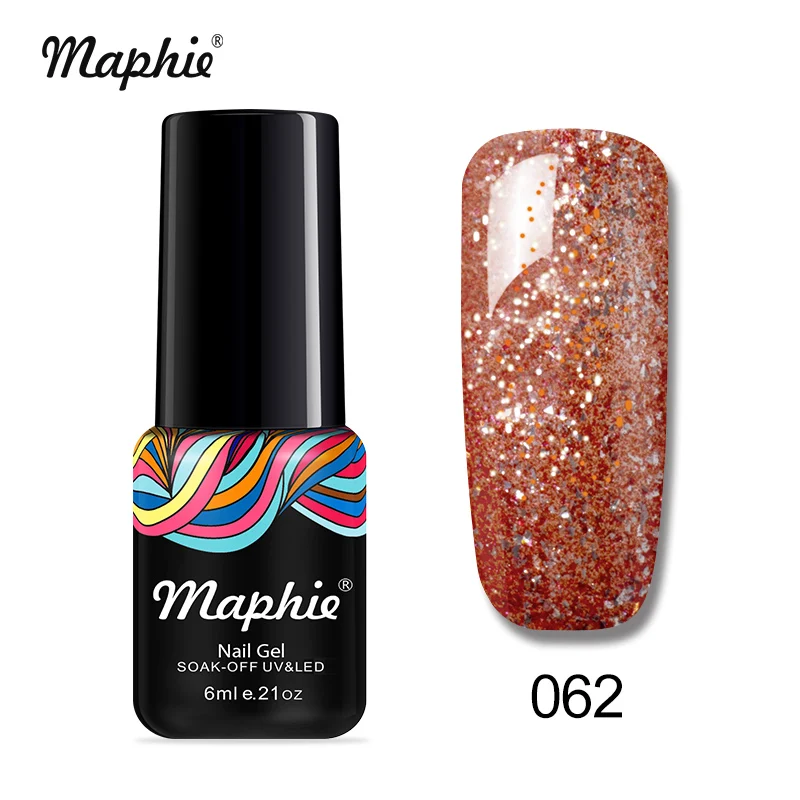 Maphie 6 мл УФ-гель для ногтей Красный Цвет гель светодиодный лак для ногтей лак замачиваемый салон лак для ногтей эмаль Полупостоянный светодиодный гель - Цвет: 062