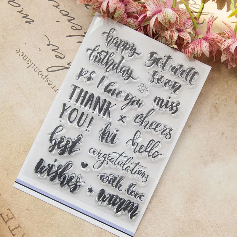 

COOL Letters Theme Clear Stamps for Making Card Decoration and Scrapbooking Album Paper