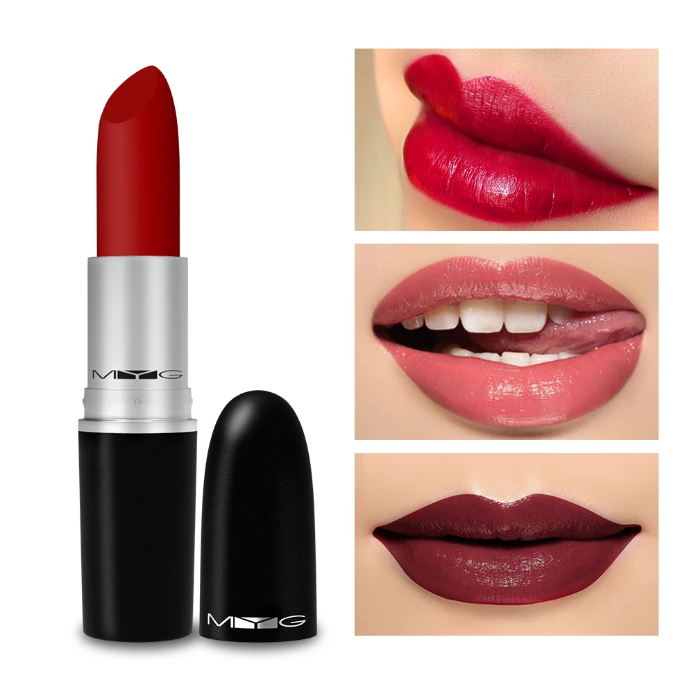 

Top Quality MYG Matte Lipstick professional Lips Makeup Long-lasting Waterproof Lipstick Red Nude Chili Diva Lipstick