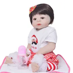 Реалистичные 23 дюймов полный силиконовые возрождается для маленьких девочек куклы для продажи bebes Reborn с куклой одежда подарки на день