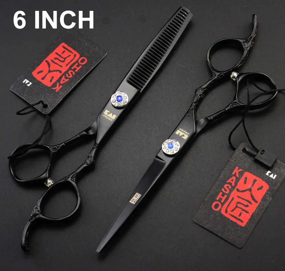 2pcs/set 6.0 inch black paint plum handle fire Carpenter hairdressing