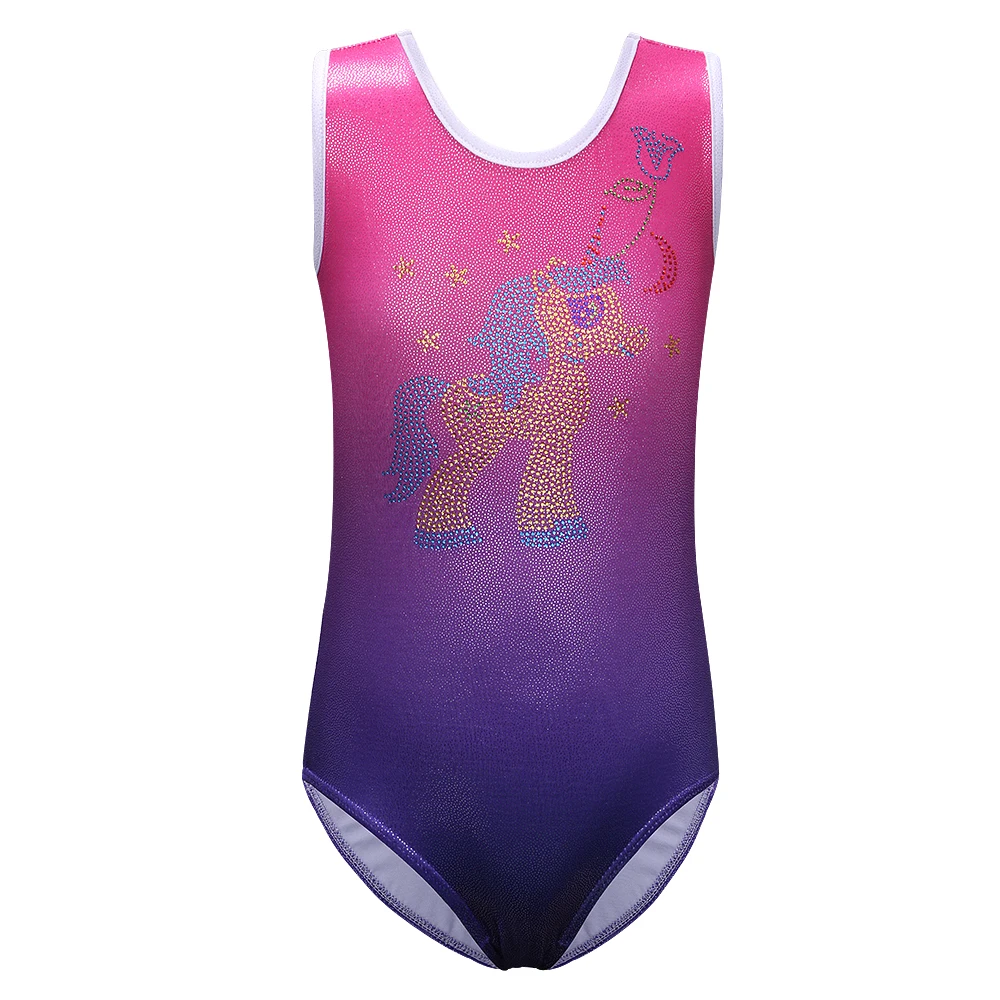 BAOHULU Little Girls Gymnastics Leotard Sparkle Patchwork Ballet Bodysuit for Girls Ballet Dance Wear with Diamond Kids Tank