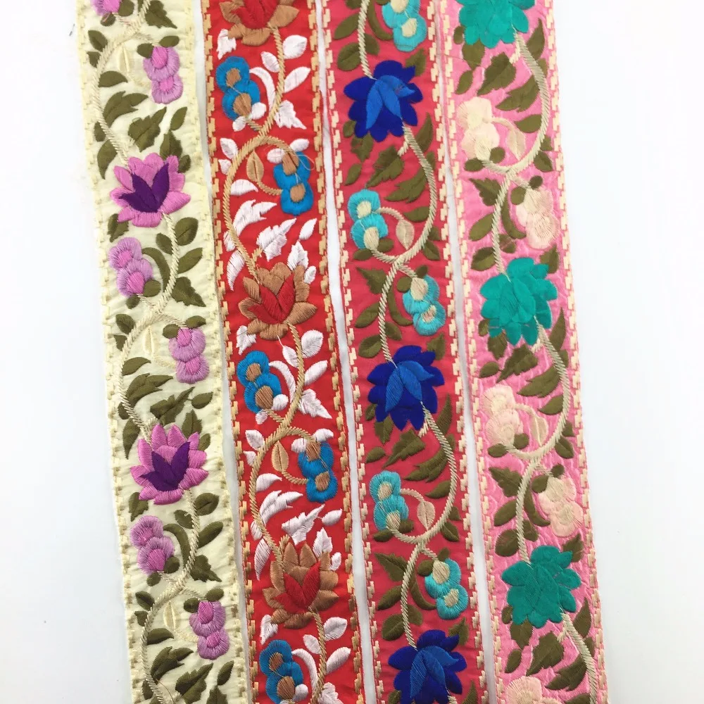 

Width 6cm Ethnic Embroidery Crochet Lace Sewing Trim Miao Dress /Bags Fabic Lace Ribbon For DIY Clothes