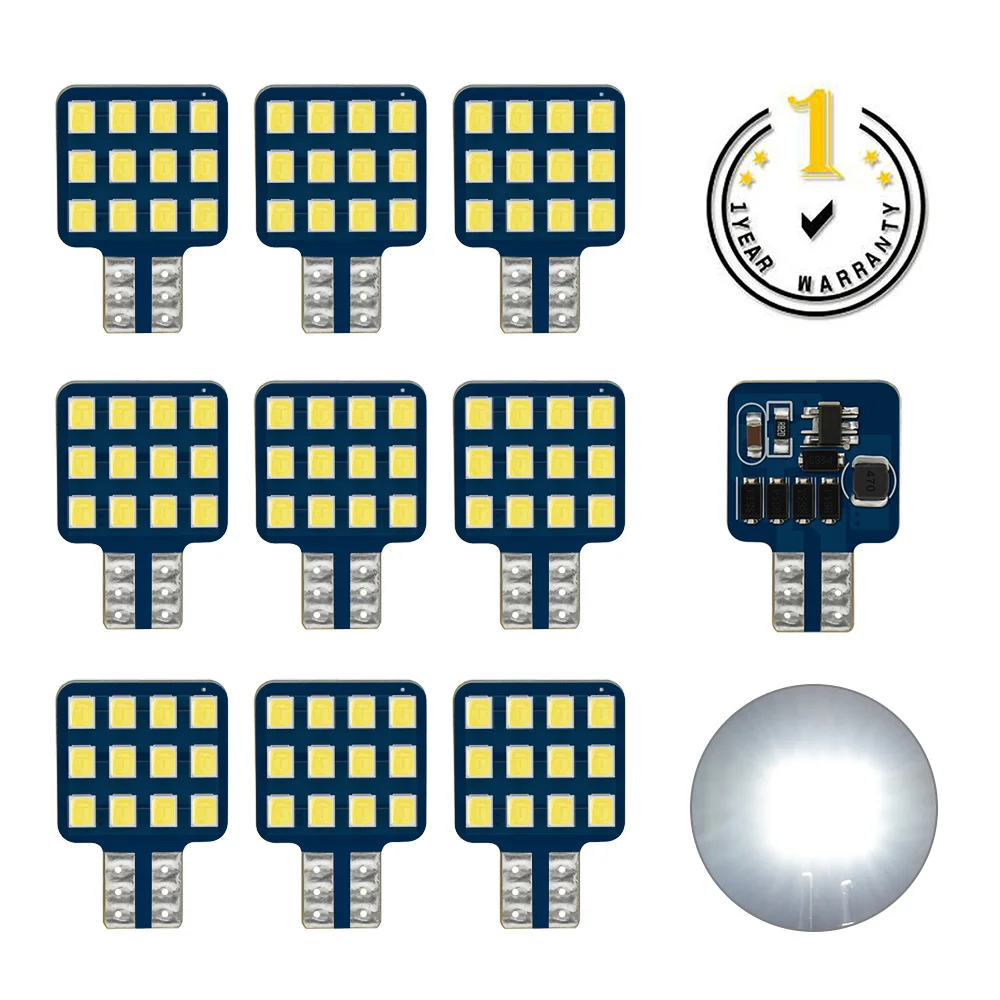 

10PCS/lot T10 RV LED Interior Light 921 194 CANBUS Error free LED Bulb 6000k White Car Trailer Wedge LED Doom Light Trunk Lamp