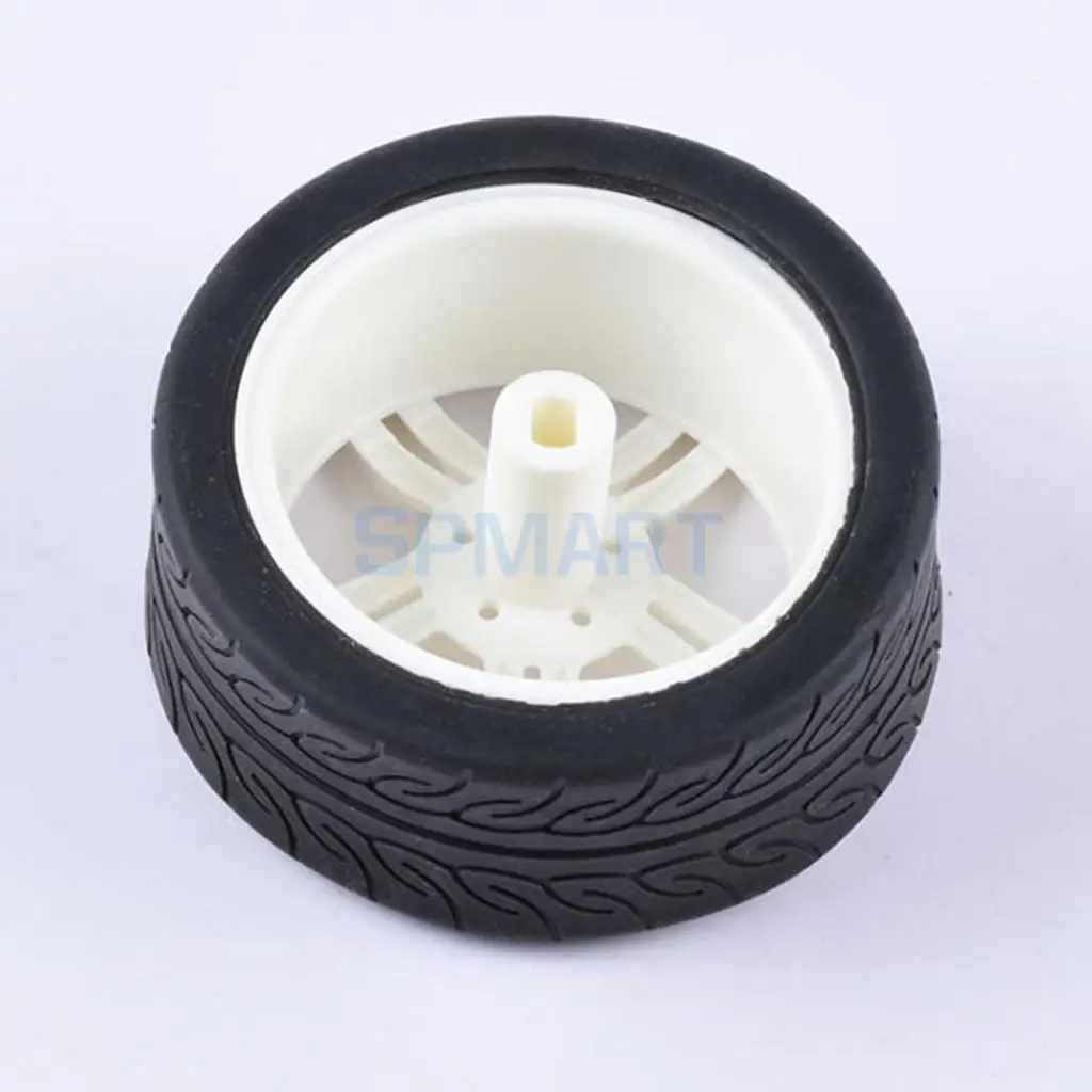 2pcs Rubber Tire TT Motor Car Wheel Smart Car Wheel for Robot Car RC Model Car Kids DIY Toy Car accessories