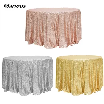 

round tablecloth glitter sequin table cloth for wedding decoration 5pcs/lot Free Shipping