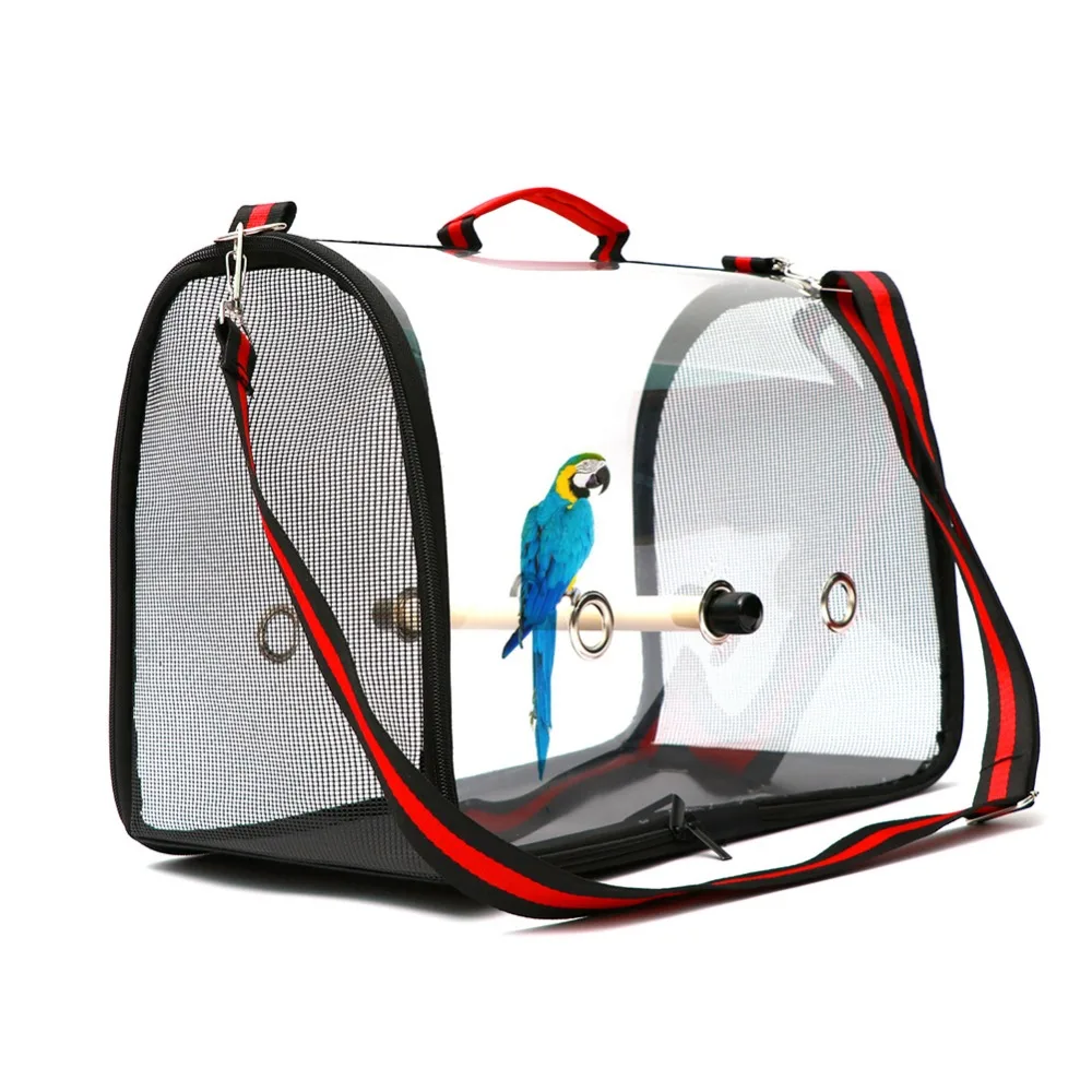 ПВХ прозрачный открытый путешествия клетка для птиц дышащий панорамный дизайн попугай сумка Портативная сумка товары для птиц 20E
