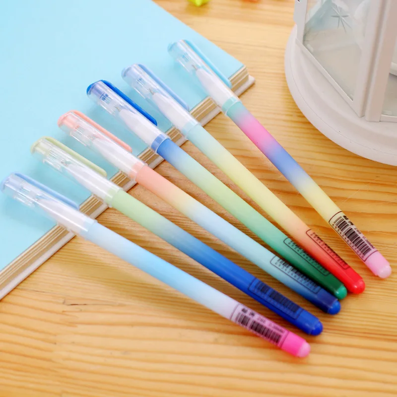 

4 Pcs/Lot Beautiful cute Gel Pen Jelly color rainbow Ink Pens Stationery Office for girl boy School students Supplies