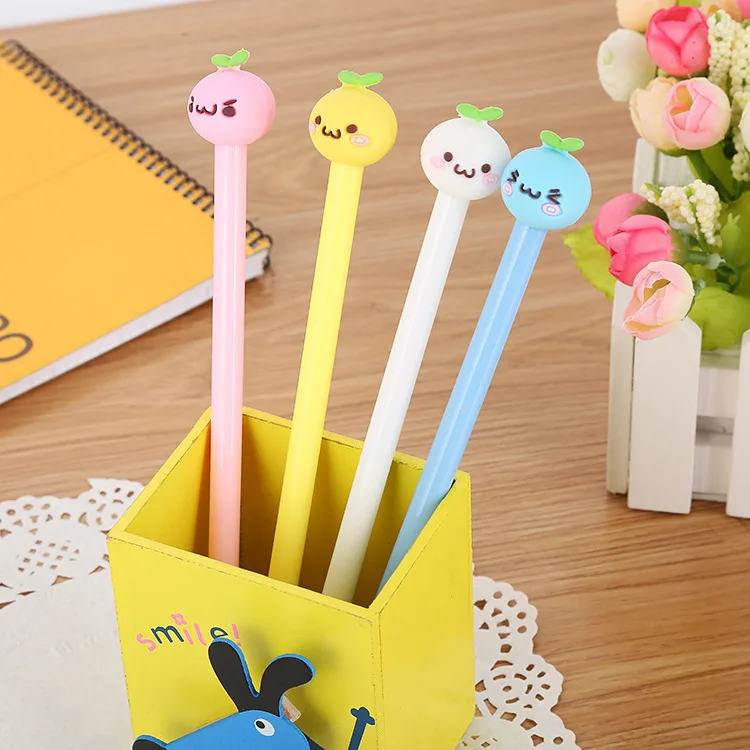 

4 pcs/lot Cartoon Grass Dumpling gel pen Cute 0.5 mm Black ink Signature pens for writing Stationery gift School supplies