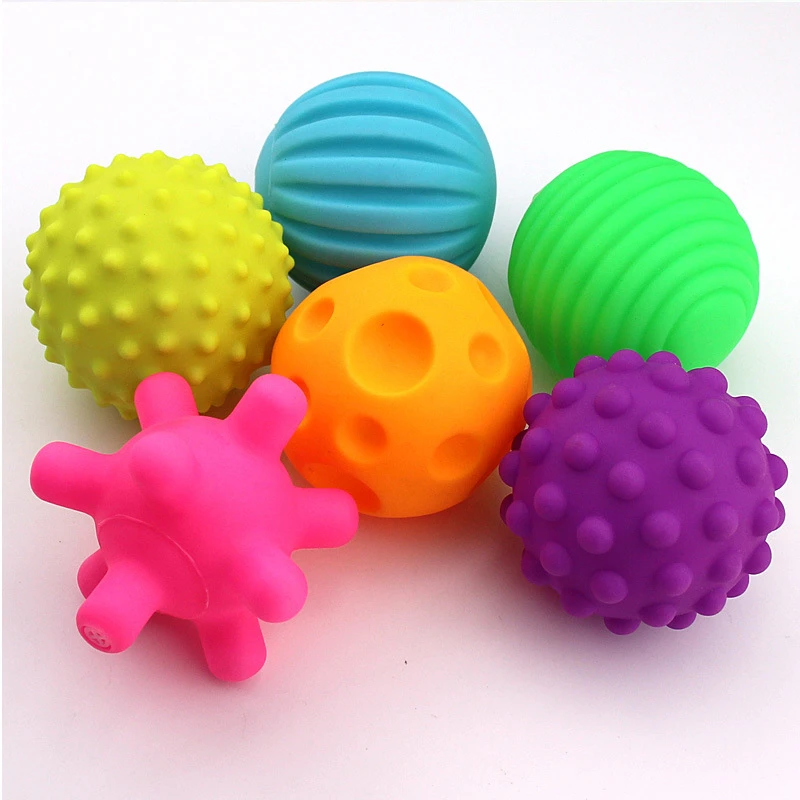 6 Piece//Set Soft Develop Baby/'s Tactile Senses Toy Baby Hand Ball Toy