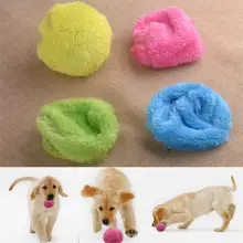 Cute Pet Cat Dog Training Play Ball with Sleeve Electric Automatic Plush Activation Toy Rolling Keep Busy